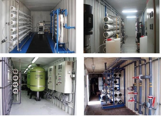 Instalaciones de desalinización de agua en contenedores de agua salada en contenedores de RO Instalaciones de desalinización de agua de mar Instalaciones de desalinización de agua de mar