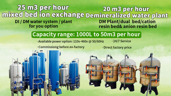 10000L/Hour Ion Exchange Water Purification Di Filter que alimenta el agua cruda