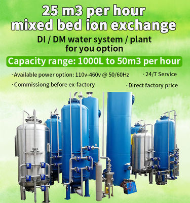 10000L/Hour Ion Exchange Water Purification Di Filter que alimenta el agua cruda