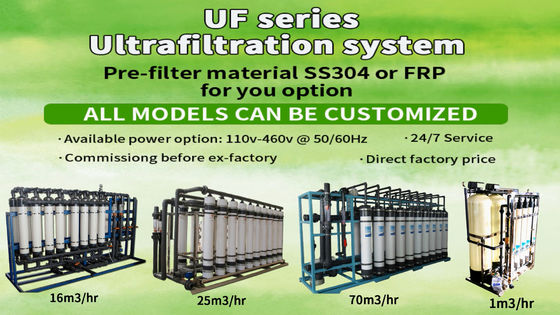 Tratamiento de aguas 70m3 de los sistemas materiales de la ultrafiltración SS304 por hora